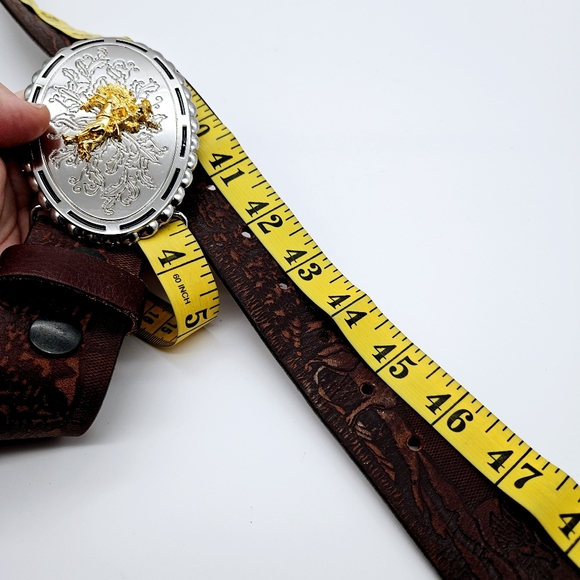 EUROPA DEZINES | western cowboy horse riding rodeo tooled leather belt - Picture 7 of 7